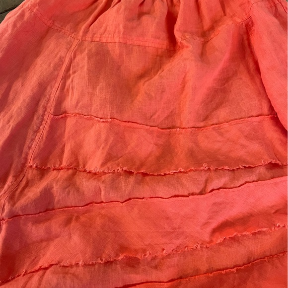 Coral Linen Maxi Skirt - Picture 7 of 8